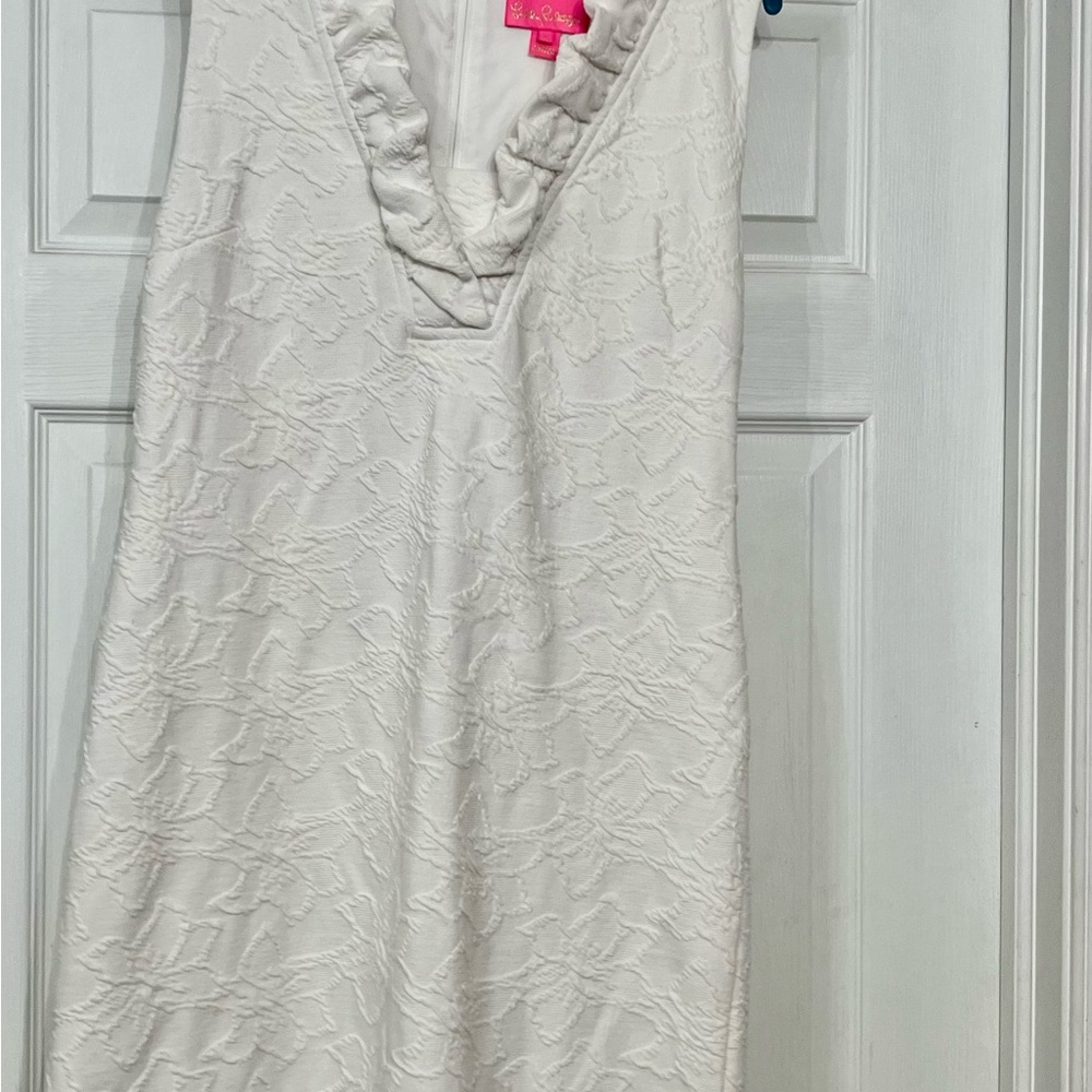 Lilly Pulitzer White Textured Midi Dress